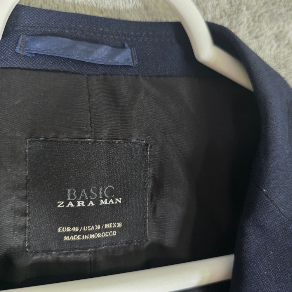 Zara Man Basic Blazer Slim Fit Two Button Navy Bl… - image 3